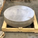 This large aluminum disk was carved out using our Dynamic WaterJet Cutting capabilities